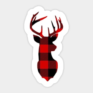 Deer Ol' Plaid Christmas Reindeer Sticker